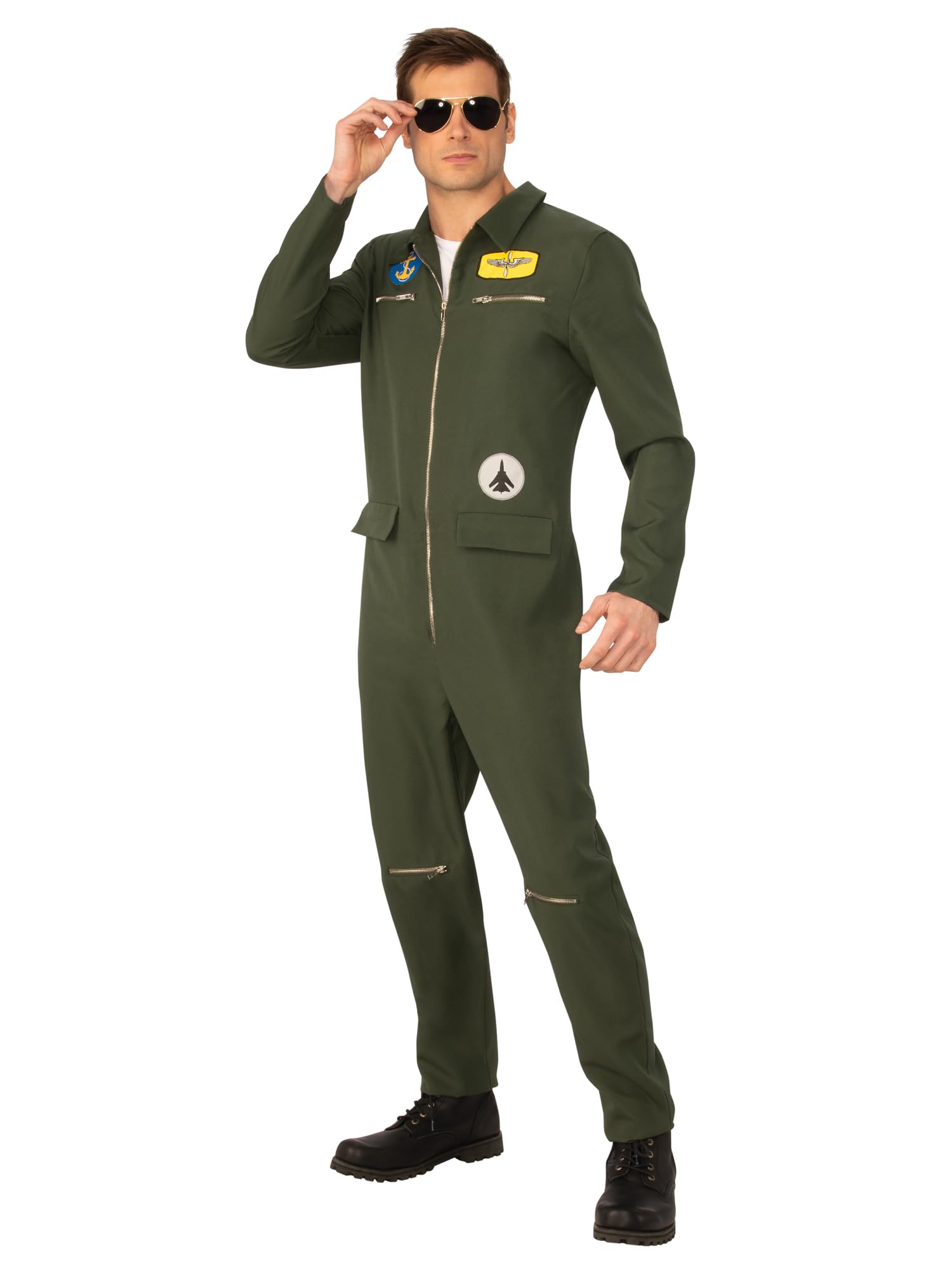 Bristol Novelty AF124STD Navy Hotshot Standard Men Costume, Green Halloween