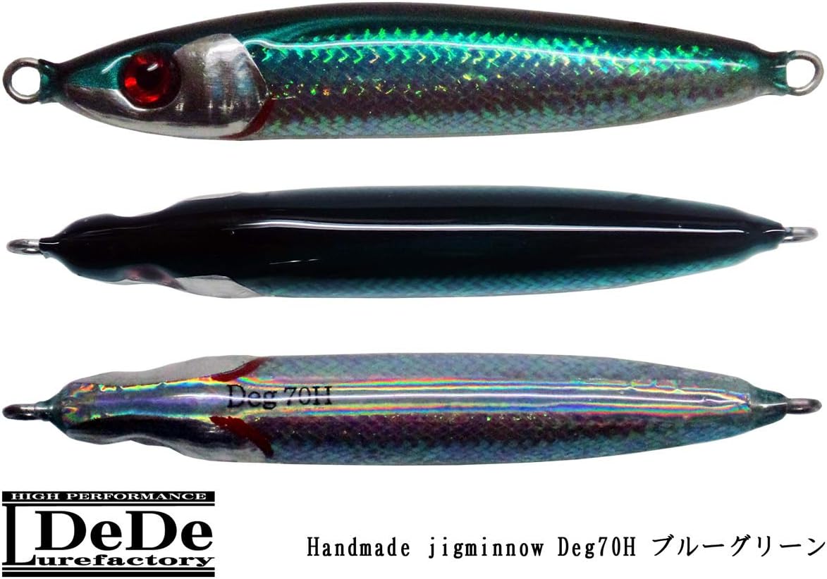 Amazon 限定品 ジグミノー Deg70h マイラーチューブ ブルーグリーン ハンドメイドルアー ルアー