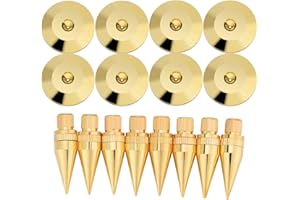 SOONALL 8 Pairs Speaker Spike Pad Kit, 6 x 36mm Copper Speaker Spike Isolation Stand with Base Pad Feet Mat for for Speaker, Amplifier, CD DVD Player, Turntable Recorder, Chassis, Instrument