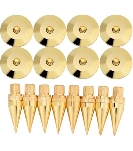 Lot De 8 Pointes D'isolation En Cuivre Pour Enceintes/amplis - Cône/pieds Anti-vibration