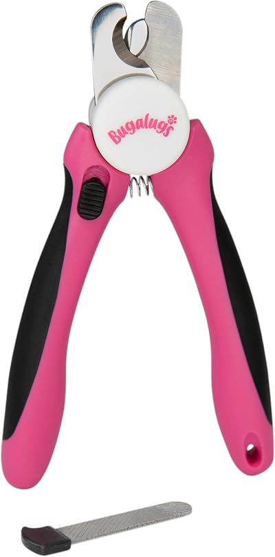 BUGALUGS Dog Cat Nail Clippers with Safety Guard – Ergonomic Stainless Steel