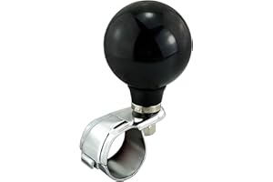 Lunsom 8 Ball Shape Steering Wheel Spinner Knob, Car Turning Aid Helper Power Handle Resin Steering Suicide Knob Control Wheel Spinner Fit Vehicle, Truck(Black)
