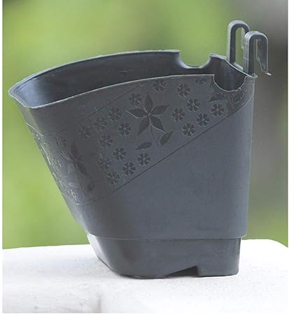 POT & PLANT SHOP Vertical Hook Pot, Wall Hanging Pot Black Color (Set of 12)