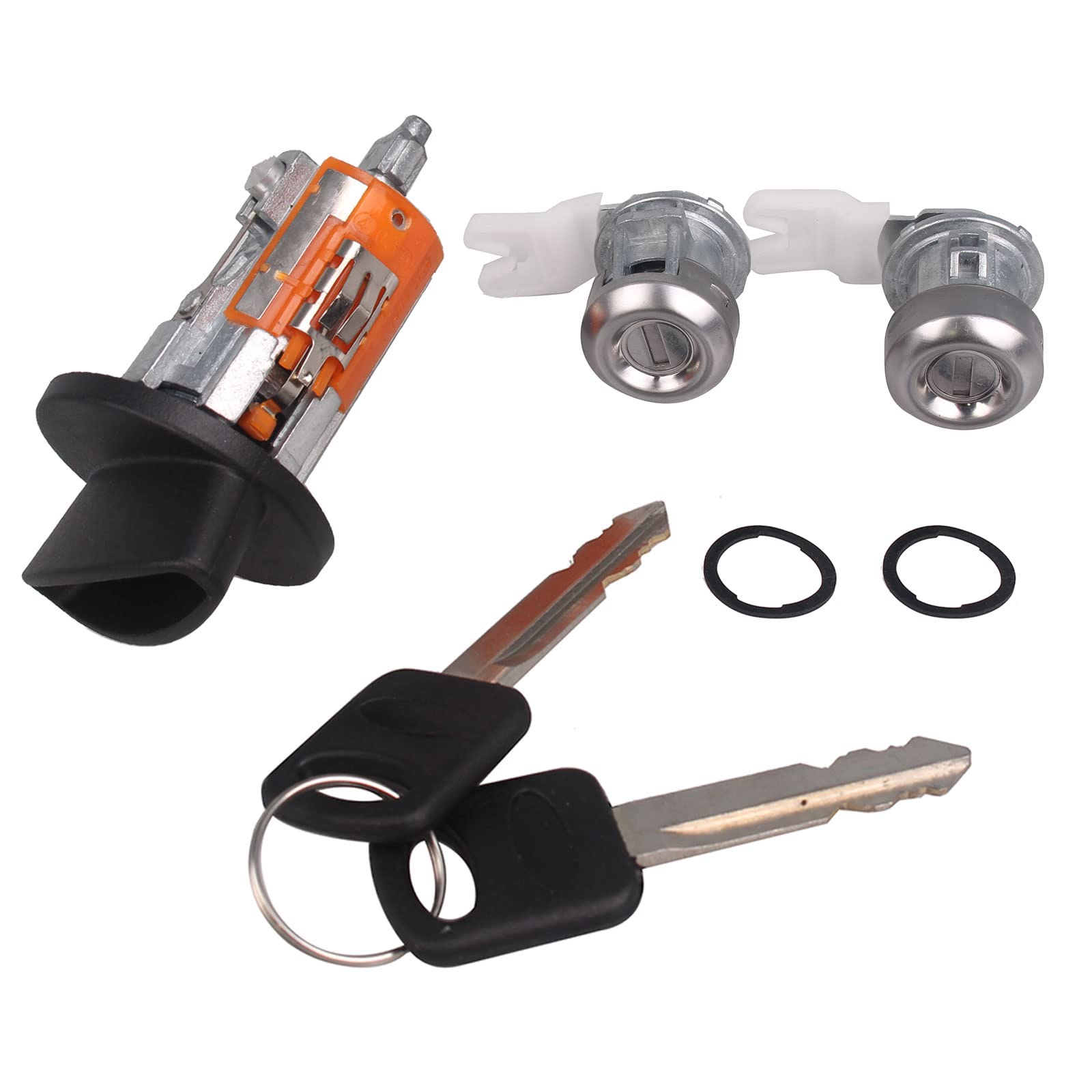 Photo 1 of Ignition Switch Lock Cylinder Door Lock Cylinder Compatible with Ford F150 1997-2003 Ford F250 F350 1997-2007 Ford Excursion 2000-2005 Replace OE# LC6177 + DL5885 X2 + 597638 No Chip