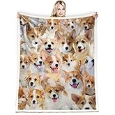 Juirnost Corgi Gifts Blanket - Cartoon Dog Throw for Lovers, Boys, Girls, Adults - Cute Puppy Decor - 50"X60" for Bed, Sofa, Couch