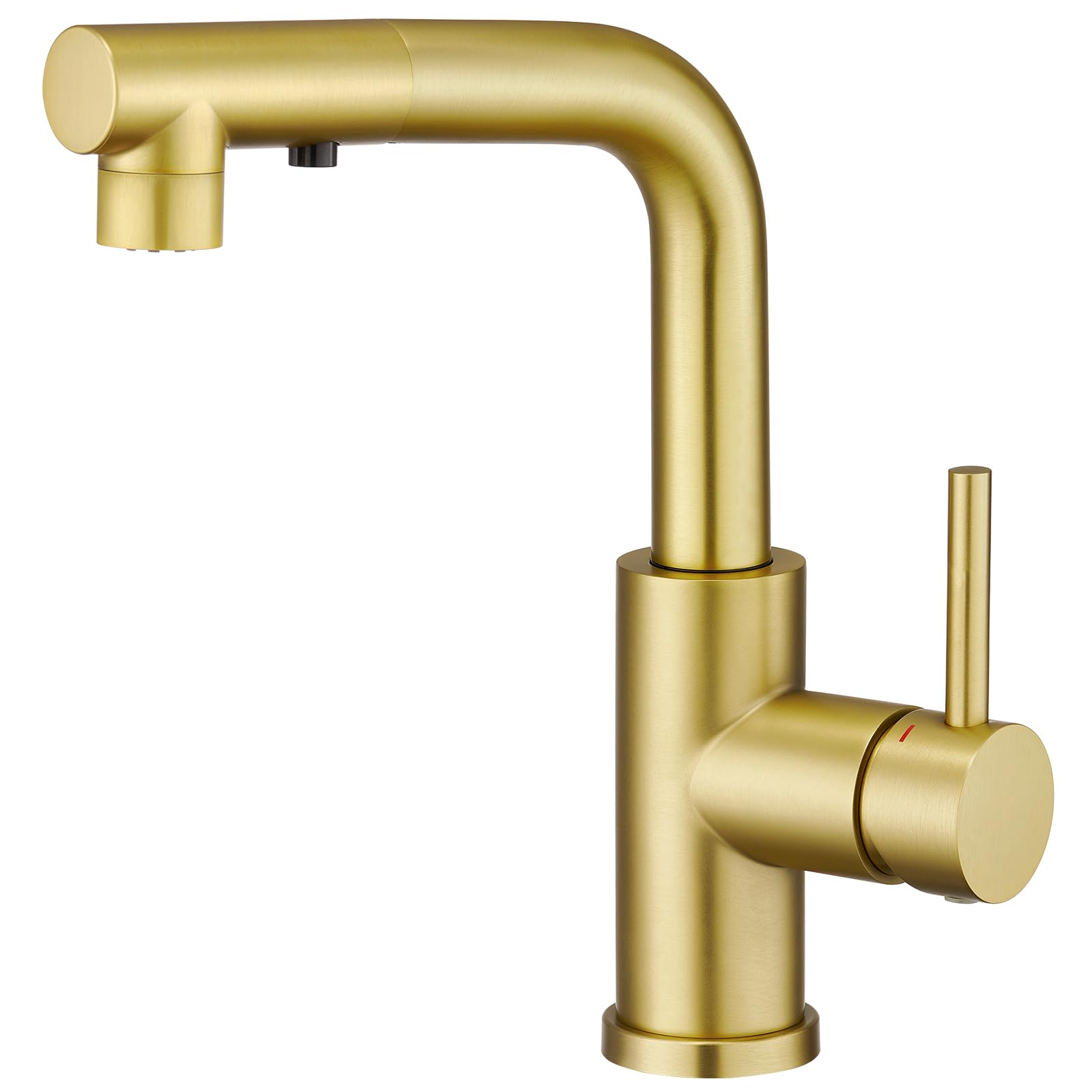 CREA 3 Function Sprayer Pull Out Kitchen Mixer Tap - 360° Swivel Single Handle Sink Tap for Bathroom or Kitchen - Gold