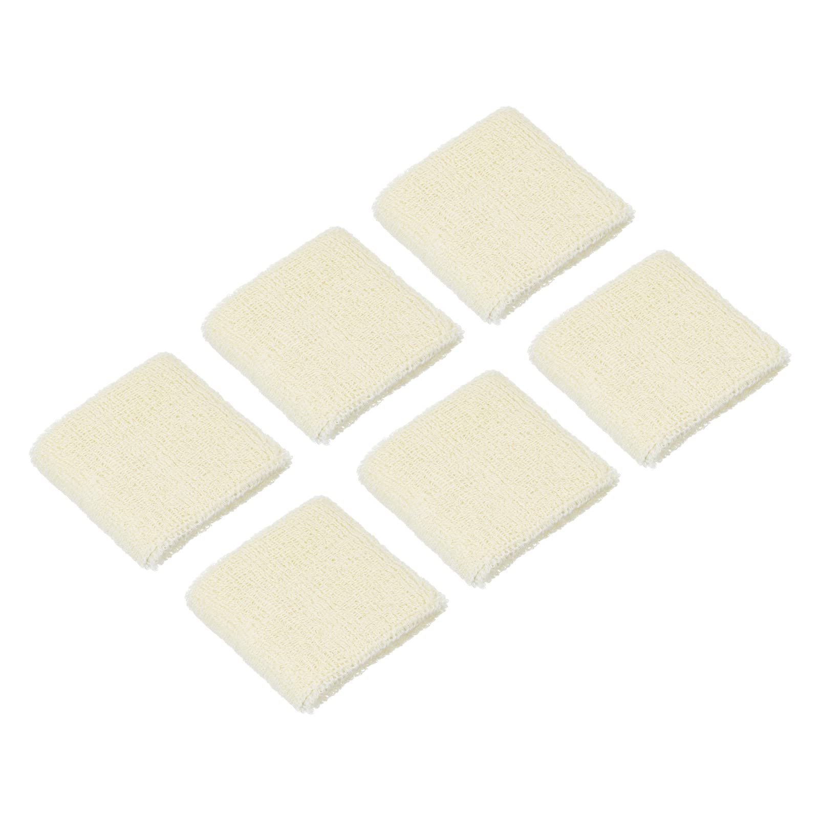 PATIKIL Sports Wristbands 8x8cm, 6 Pack Cotton Terry Cloth Absorbent Sweatband for Tennis Basketball Working Out Athletic Running, Beige