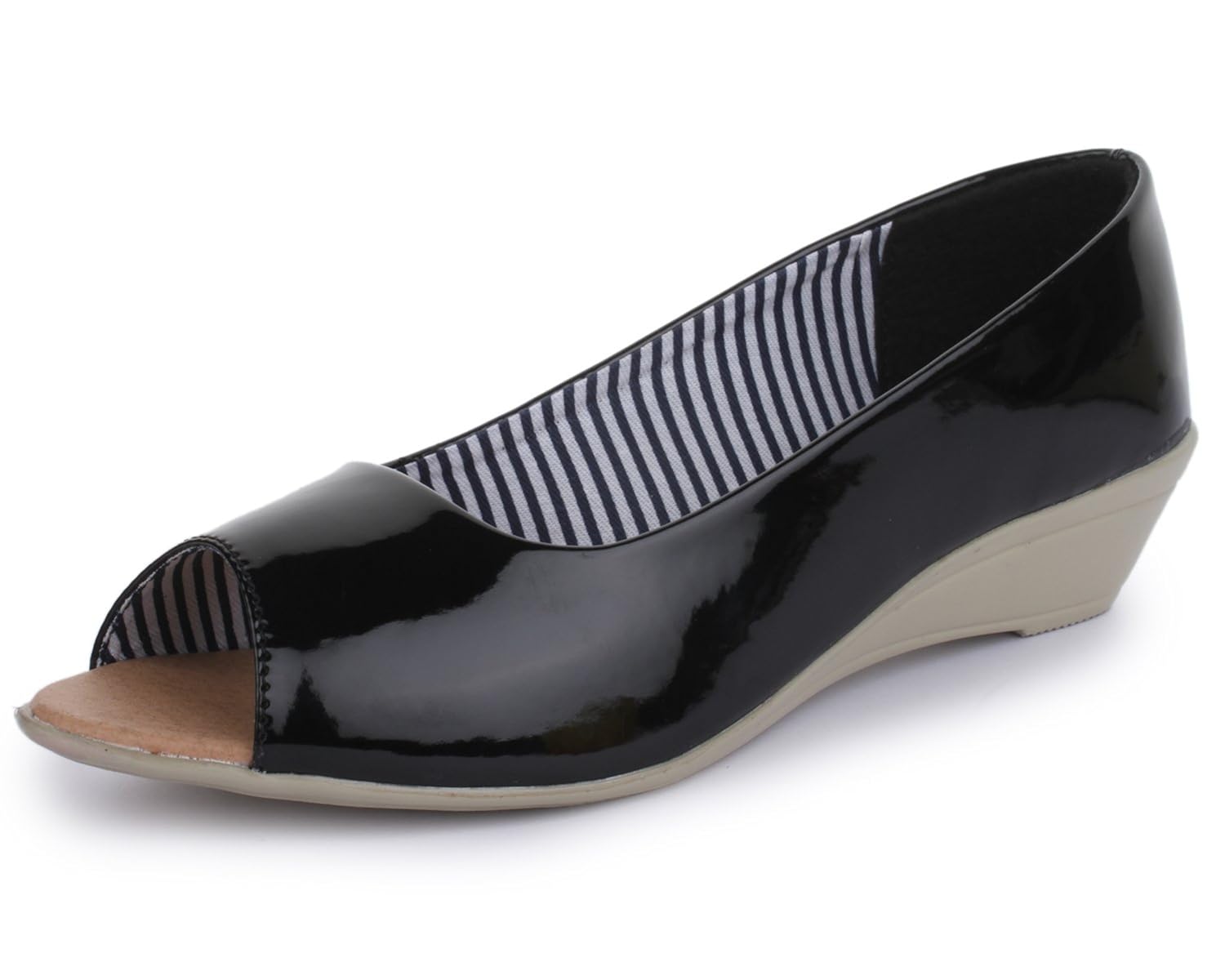 trase prisca denim blue-black ladies/women peeptoes wedges fashion sandals