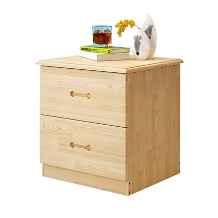 Amazon Com Double Drawer Solid Wood Bedside Cabinet Pine Bedside