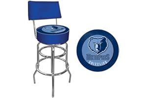 TRADEMARK GLOBAL NBA Memphis Grizzlies Padded Swivel Bar Stool with Back