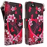 Huawei Raven LTE H892L Case, Huawei Raven LTE H892L Wallet Case [Book Fold] Leather Cover [Flip Cover] with Foldable Stand, Pockets for ID, Credit Cards - Flip Case (HOT PINK SENSATION)