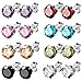 UHIBROS Jewelry Stainless Steel Womens Cubic Zirconia Stud Earrings Multicolor Set Piercing 8 Pairs Multi-Color