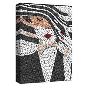 Canvas Wall Art Abstract Mosaic Collage Painting Artwork for Home Prints Framed - 12x18 inches