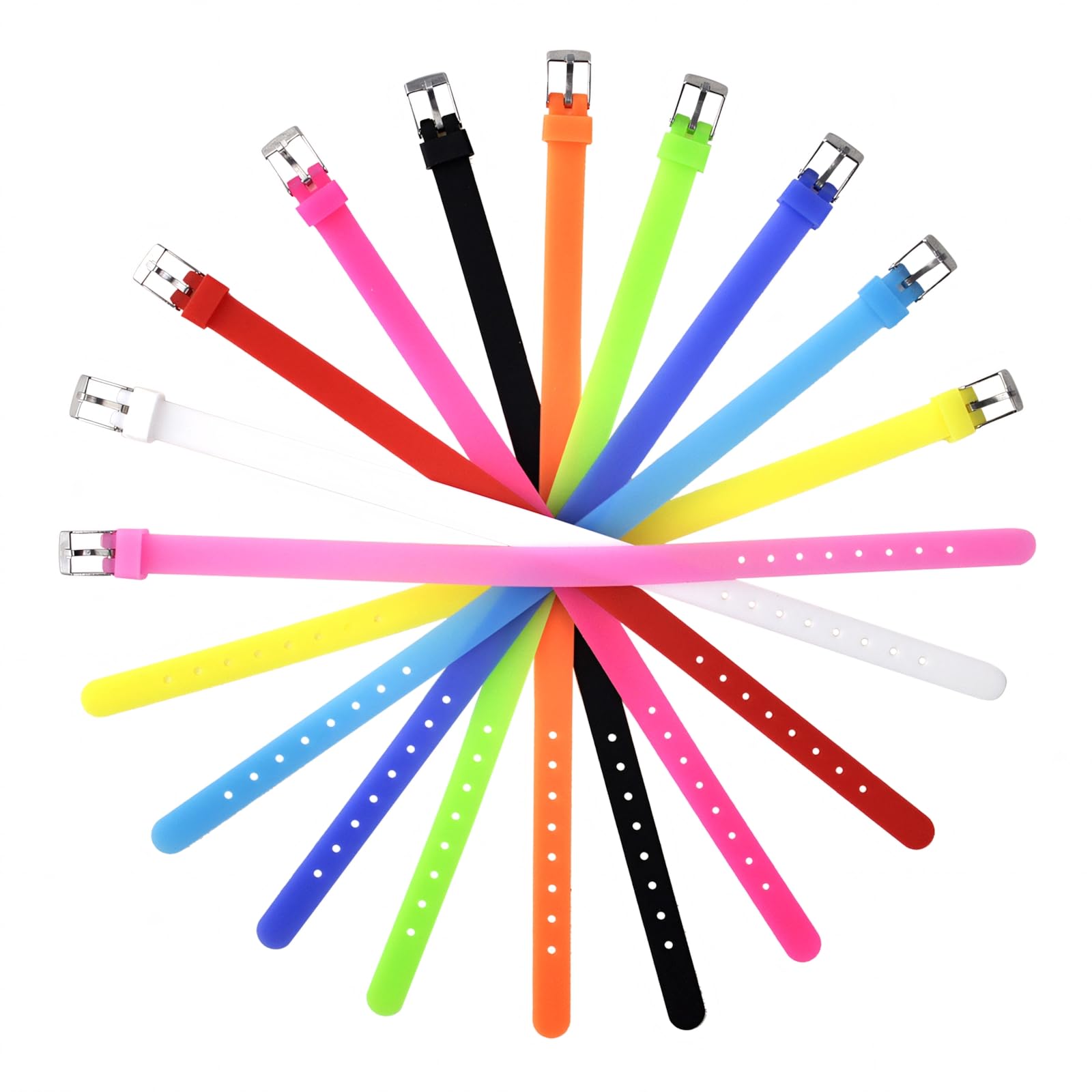 TOPTIE 20PCS 8mm Silicone Slide Bracelet Wristband Adjustable Strap Bands DIY Supply