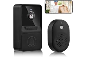 Hombasing Doorbell Camera, WiFi Video Doorbell Wireless Doorbell Camera with Night Vision, Cloud Storage, 1080P HD, 2-Way Audio, Rechargeable Battery, Cloud Storage