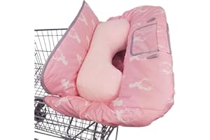 ICOPUCA Shopping Cart Covers for Baby Girl Cart Cover for Babies, Infant High Chair Cover, Machine Washable, Non-Slide degisn (Pink Deer)