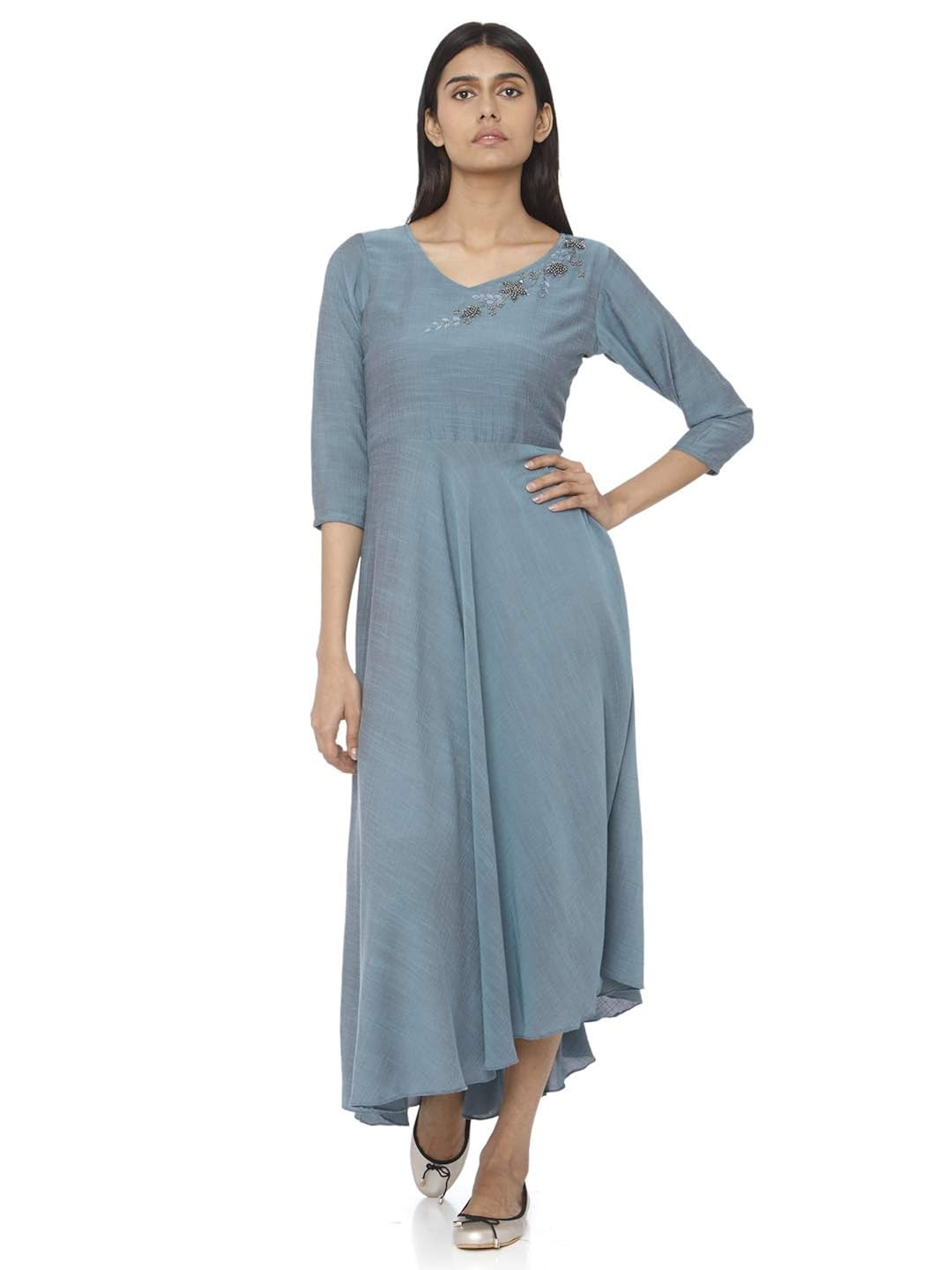 soft blue maxi dress