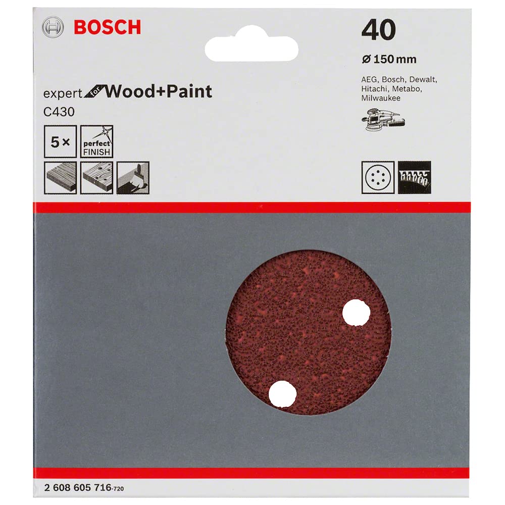 Bosch 2608605640 125 mm Sanding Sheets for Random Orbit Sanders
