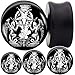 0g (8mm) to 25mm black wood logo ear plug MoDTanOiz (Style sort by image A > B > C > D > E > F > G > H)