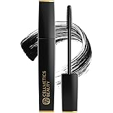 Cellmetics Mascara for Older Women 60 Plus, Volumizing & Lengthening Tubing Mascara with Lash Growth Effect, Hypoallergenic, Smudge-Free and Gentle for Sensitive Eyes (Black)