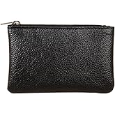 Black Coin Purse, Portable PU Leather Coin Purse with Zipper Coin Purse Mini Change Purse Small for Women Credit Card Folded Bills ID Key Headset Lipstick Wallets, Card Cases and Money Organizers