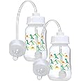 Hands-Free Baby Bottle - Anti-Colic Self Feeding Baby Bottle System 4 oz (2 Pack - Dinosaur)