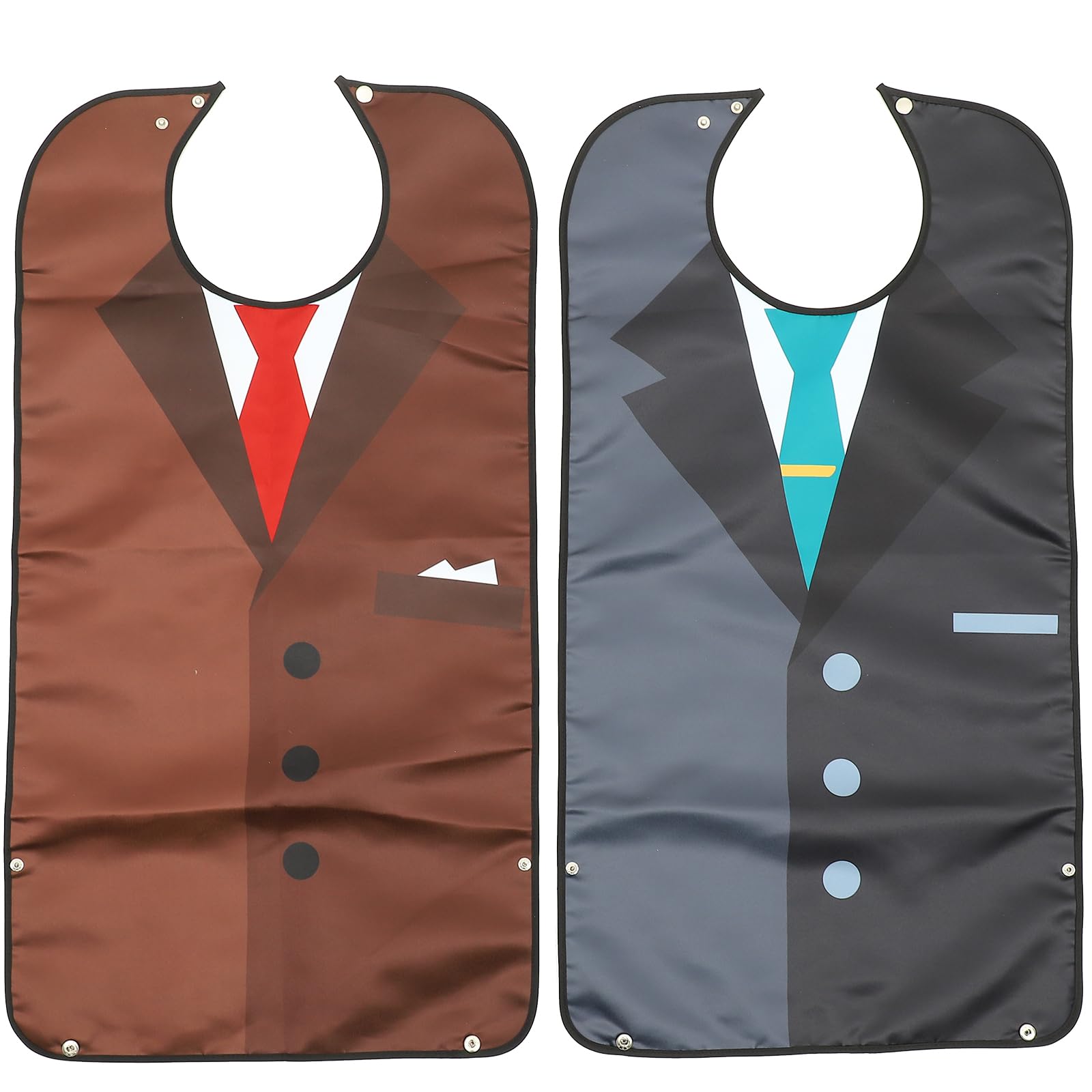 EXCEART Waterproof Bib for Adults 2Pcs Reusable Mealtime Clothing Protectors for Elderly Easy to Clean Anti-Oil Material