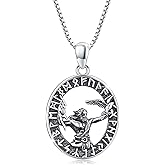 AOVEAO Skull/God Zeus/Raphael Necklace 925 Sterling Silver Goth Punk Skull Locket Necklace That Holds Pictures,Greek Myths Greek Amulet Jewelry Birthday Gift for Men Boys