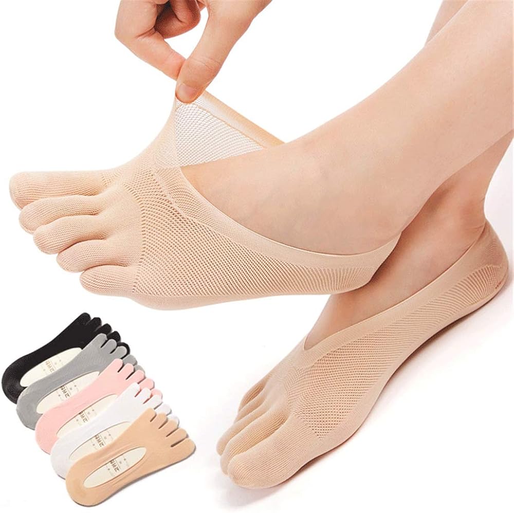 6 Pairs Ortho Toe Compression No Show Socks, Women