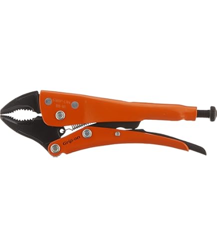 Grip-On 111-10 10-Inch Curved Jaw Locking Pliers in Orange Epoxy