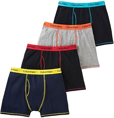 Calvin Klein Cotton Stretch Boys  Boxer Briefs (4 Pack) (Large / 