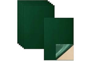 Biaungdo 6 Pcs Self Adhesive Felt Sheets, Dark Green Felt Sheet with Adhesive Backing, 8 x 12 Inch Felts Fabric Peel and Stick Felts Liners for Arts Crafts Drawer Jewelry Box(A4 Size)