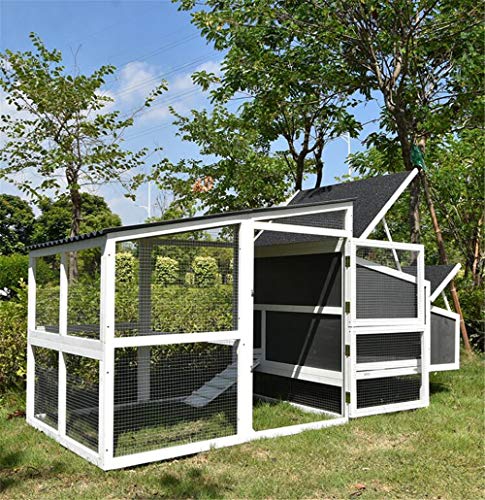 JHKGY Großer Hölzerner Außenhasen-Kaninchen-Stall-Hühnerkäfig,Hühnerstall,Ark House Geflügel Run Nistkasten,Abnehmbares… – Bild 4