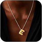 Bubble Letter Necklace Gold, 14k Gold Plated Balloon Initial Necklaces for Women Trendy, Dainty Personalized Name Initial Pendant Letter Charm Necklaces Women Trendy Stuff Gold Jewelry Christmas Gifts