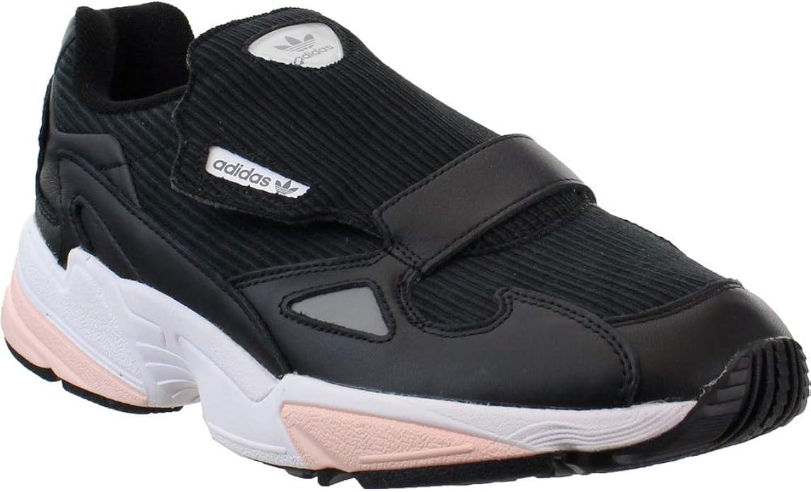 adidas women's black & white falcon sneakers