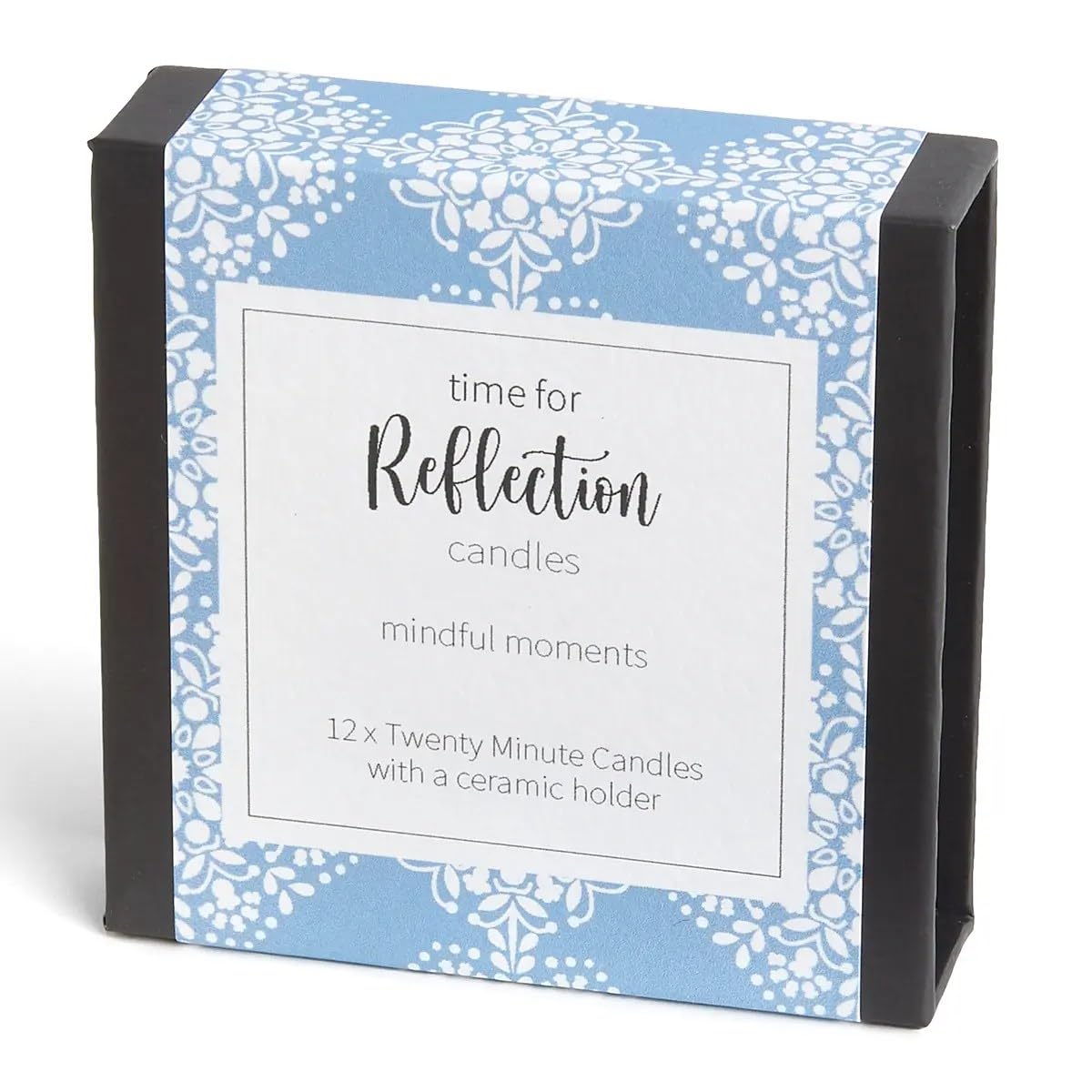 time for Reflection Candles (wrap). 12 x Twenty Minute Candles with a Ceramic Holder for Relaxation, Meditation, Mindfulness and Well-Being
