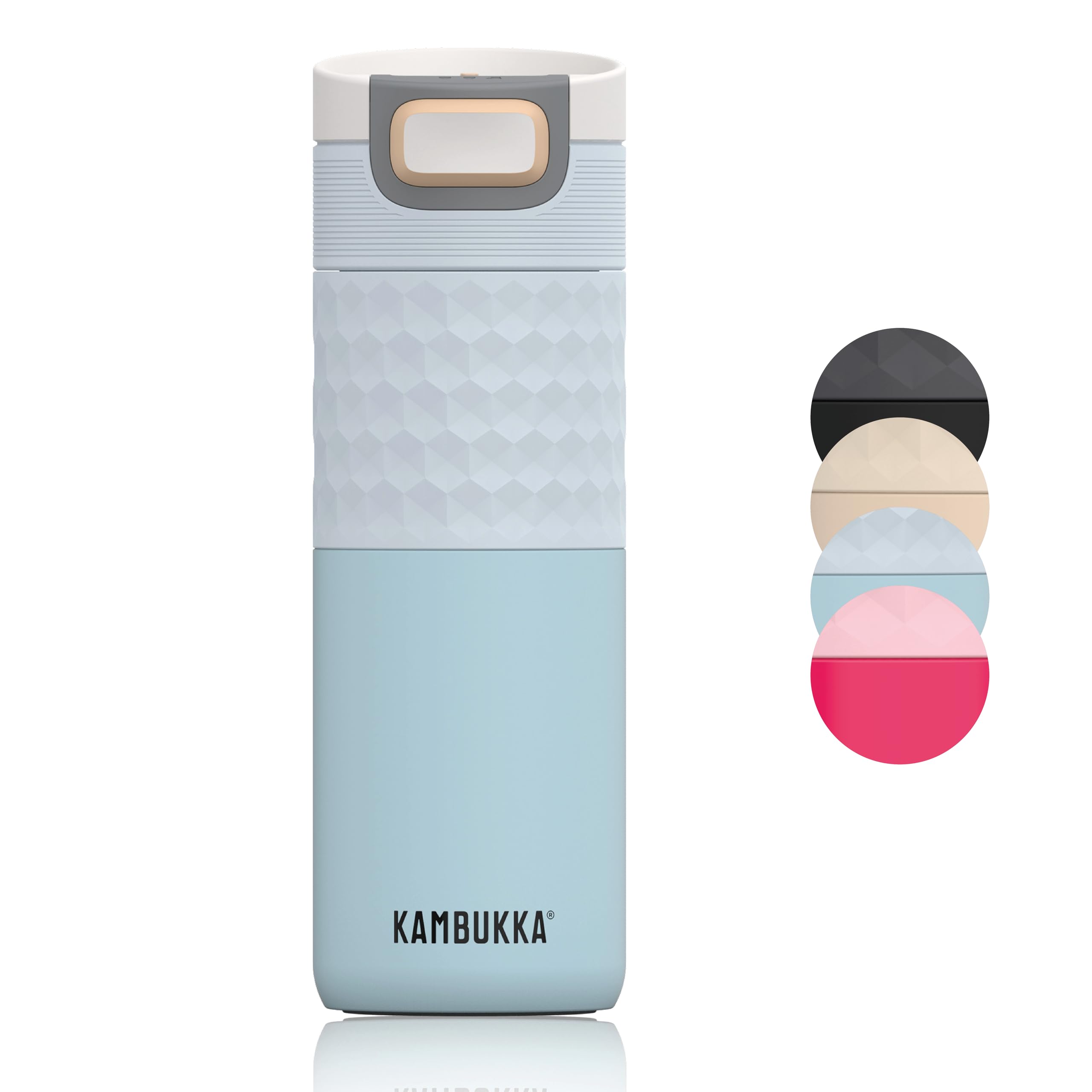 Kambukka ETNA Breezy Blue Thermal Mug 500 ml – Coffee Mug to Go Made of Stainless Steel – Leak-Proof & Leak-Proof – Insulated Travel & Coffee Mug – Keeps 9 Hours Hot / 18 Hours Cold