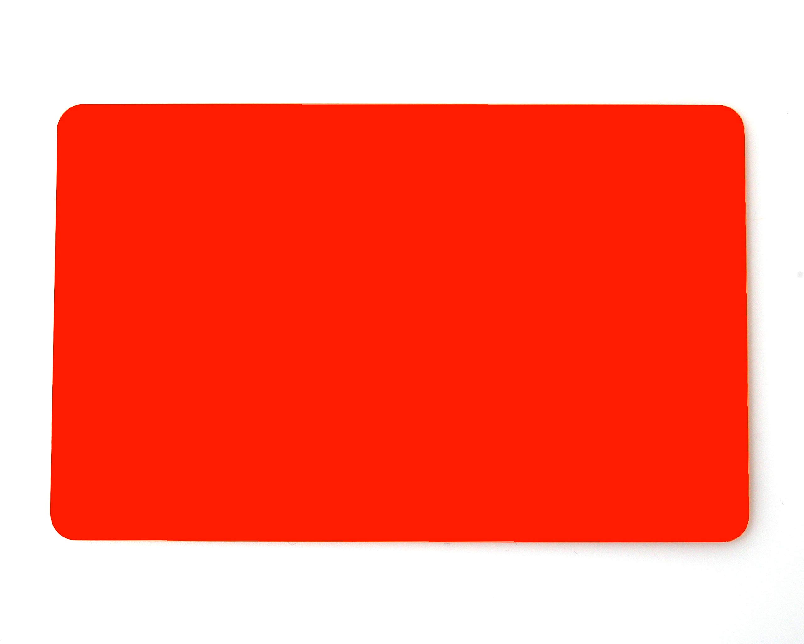 100 x PerfectID Premium ISO Quality PVC Plastic Plain Blank CR80 ID Card of Size 86x54mm (Credit Card Size) & 760 Microns Thickness. (Orange)