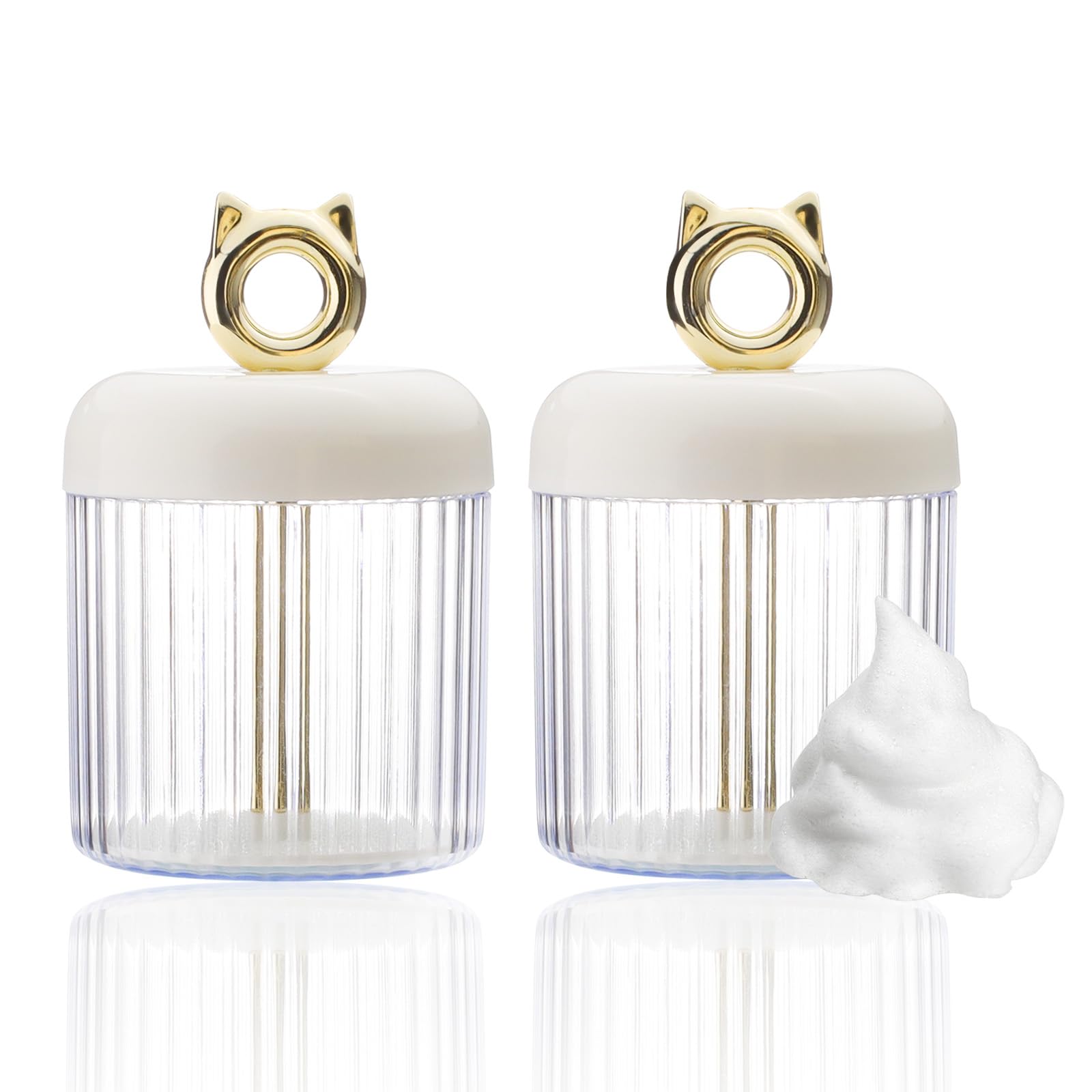 Fatiya 2 Pcs Marshmallow Whip Maker Skin Care, Deep Cleaning Foam Maker for Face Wash, Quick & Rich Facial Cleanser Foam Cup, Cream Bubble Foamer Maker Cleansing Tool for Home Travel (White)