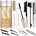 YIAE Wax Stick for Hair Slick Stick Kit, Hair Wax Stick Womens and 2 Hair Stick for Flyaways with Hair Comb kit, Non-greasy Pomade Gummy Wax for Edge Frizz Hair and Edge Control (75 g+30 ml)