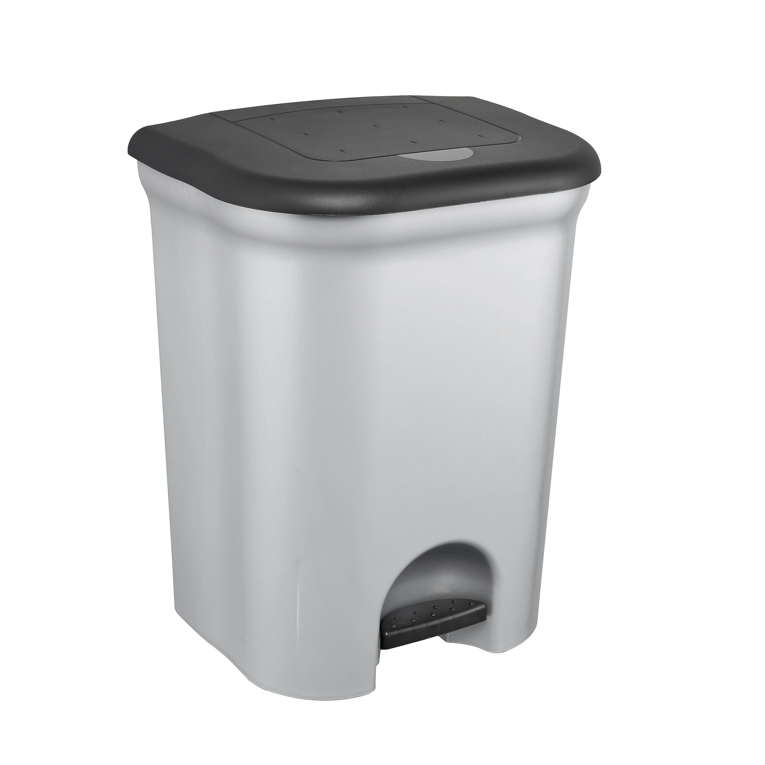 keeeper Pedal Bin with 2 Waste Compartments, 2x 11 Litre, Torge, Silver