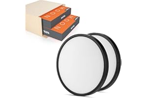 TALOYA Surface Mount LED Ceiling Light 12 Inch-2 Pack Black Shell, Equivalent to Traditional 200W Bulb Light for Kitchen Bedroom Utility Closet Room,5 in 1(3000k/3500k/4000k/5000k/6500k)