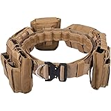 PEXL Tactical Belt Molle with 5 Pouch, Quick Release Buckle Adjustable Tactical Belt Men Military Battle Belt Inner Outer Bel