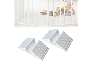 TUOP Pet Gate Triangle Stabilize Support, Anti-Kick Fall Prevention Reinforce Card Slot 4/5 inch Fence Barrier Stair Railing, 2 PCS