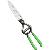GARDEN GURU Hand Grass Clipper Scissors &ndash; Classic Forged Steel Grass Shears Pruners &ndash; Comfort Grip Handles &ndash; Perfect for Hand Edging Lawn, Trimming Shrubs &amp; Flowers, Gardening, Landscaping