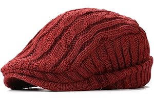 POCADRI Winter Knitted Newsboy Hat for Women Men Vintage Thick Beret Ivy Cap Warm French Style Flap Hats Ear Pretection