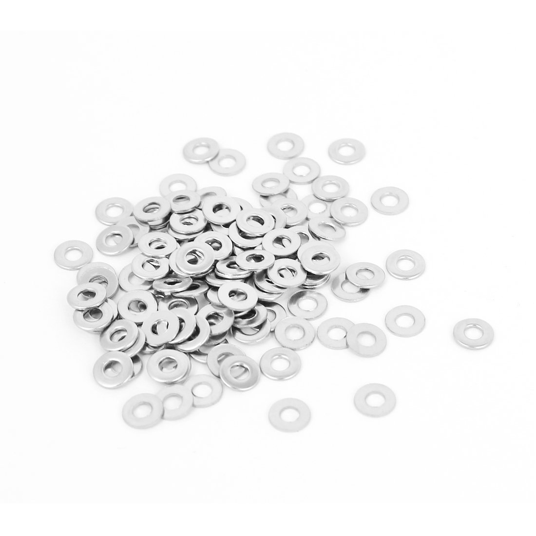 Sourcingmap M1.6 x 0.3mm Stainless Steel Sealed Flat Washer for Bolt Screw 100Pcs