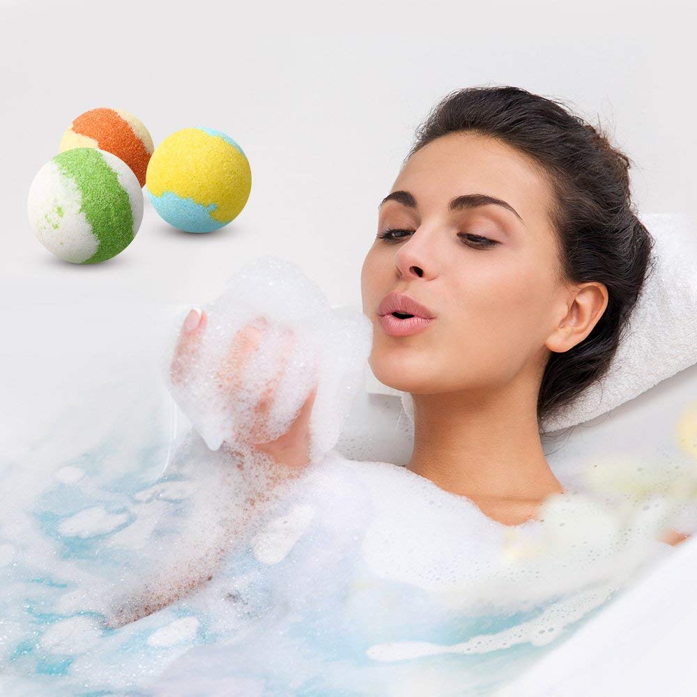 Bath Bombs Gift Set, Organic & Natural Essential Oil Bath Bombs for Dry Skin Moisturizing aooty