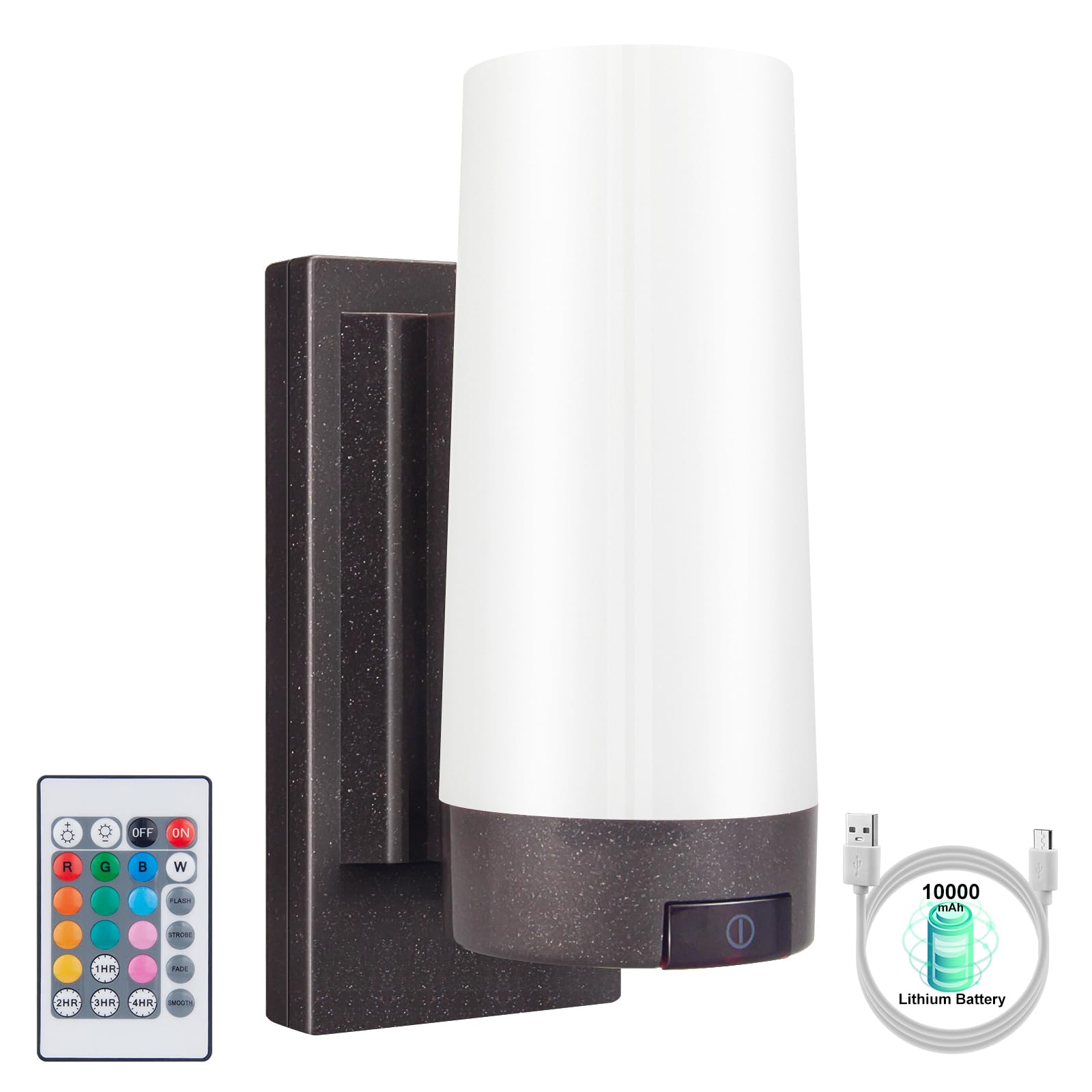 BIGMONAT Wireless Indoor Wall Light, Living Room Background Wall Light, Bedroom Bedside Table Atmosphere Light, USB Charging, Remote Control Multi Color Adjustable Night Light, 1 Set of Brown