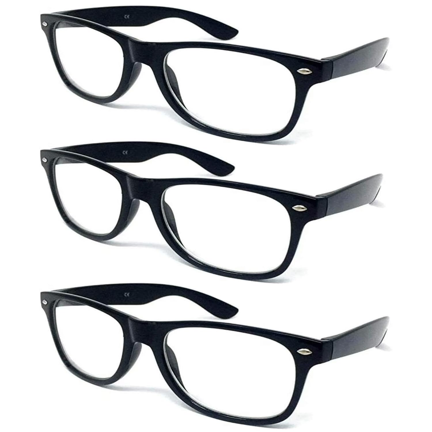 Bohue 3Pcs Nerd Glasses Black Framed Glasses Retro Eyewear Party Supplies Costume Props Fancy Dress Accessories for Adult